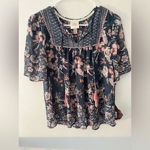 NWT Knox Rose floral boho blouse